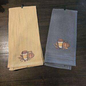 Autumn Harvest Kitchen Towel Set - Gray and Tan
